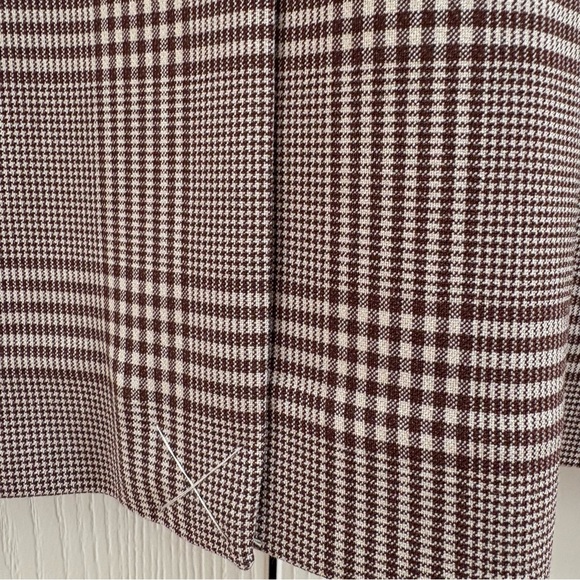 NWOT Wilfred Taupe Plaid Double-Breasted Blazer - Picture 7 of 11